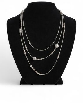 Chico’s Silver Hexie Multistrand Necklace NWT